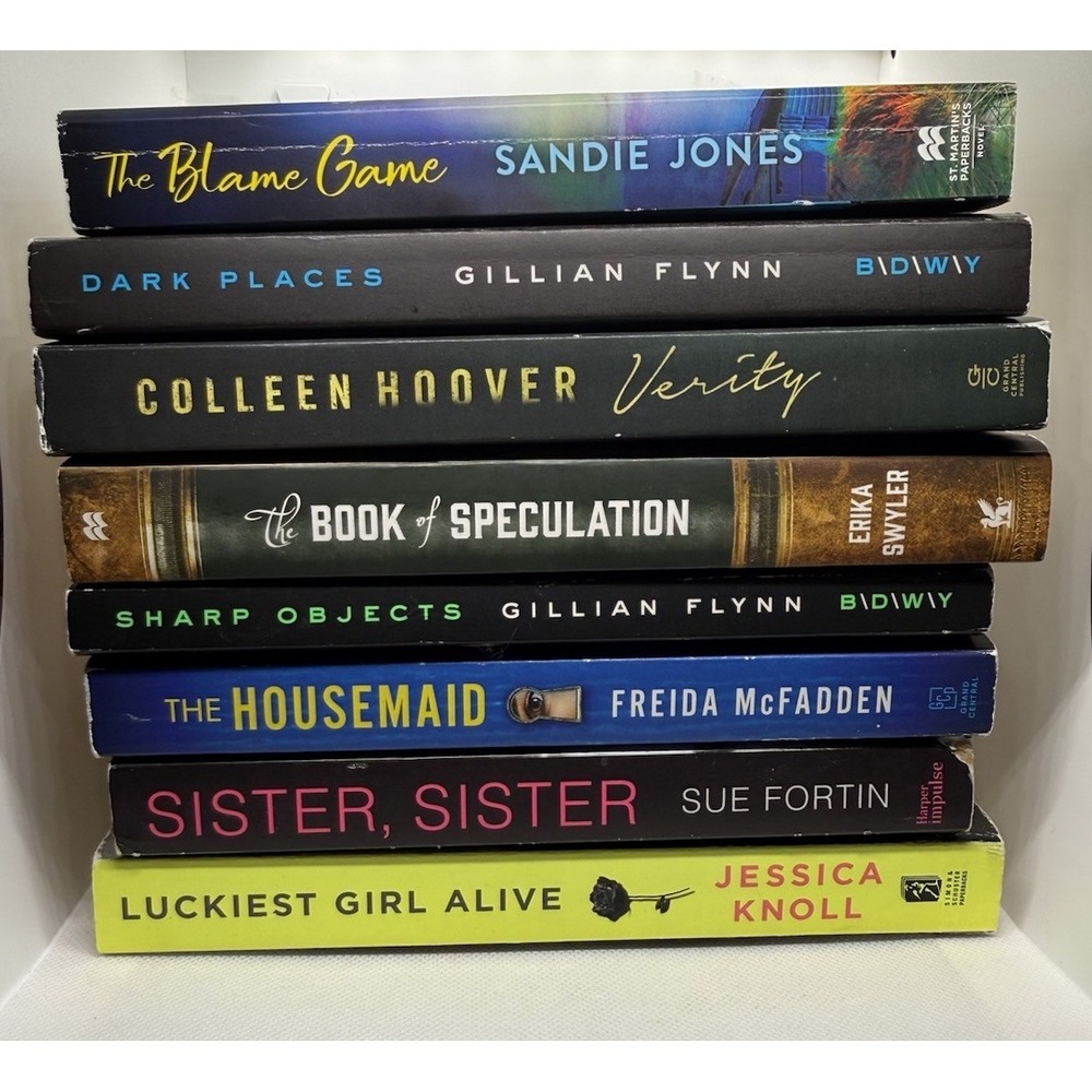 8 Book Thriller Mystery Lot Flynn Hoover McFadden Verity Housemaid